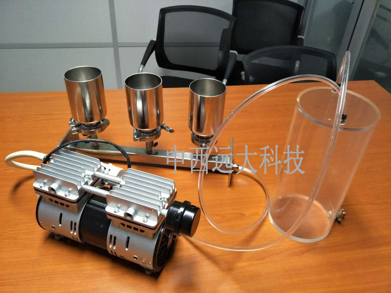 三联全不锈钢溶液过滤器/实验室过滤器/薄膜过滤器/不锈钢过滤器（带泵和集液瓶）（中西器材）BGL-3