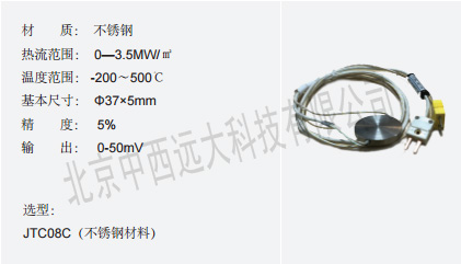 高温热流传感器MW88-JTC08C