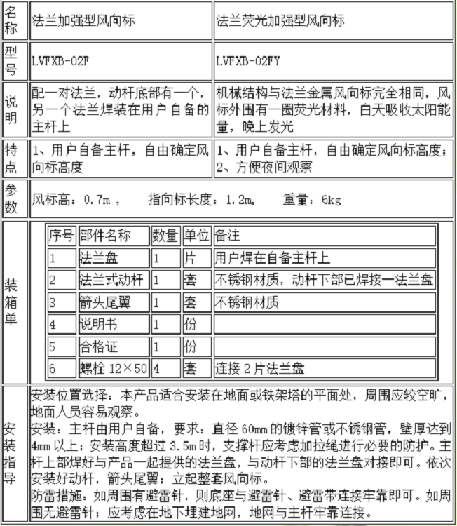 法兰加强型风向标（中西器材）M110033