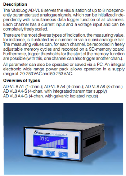德国ADAMCZEWSKI扭矩数显仪AD-VL8-A4