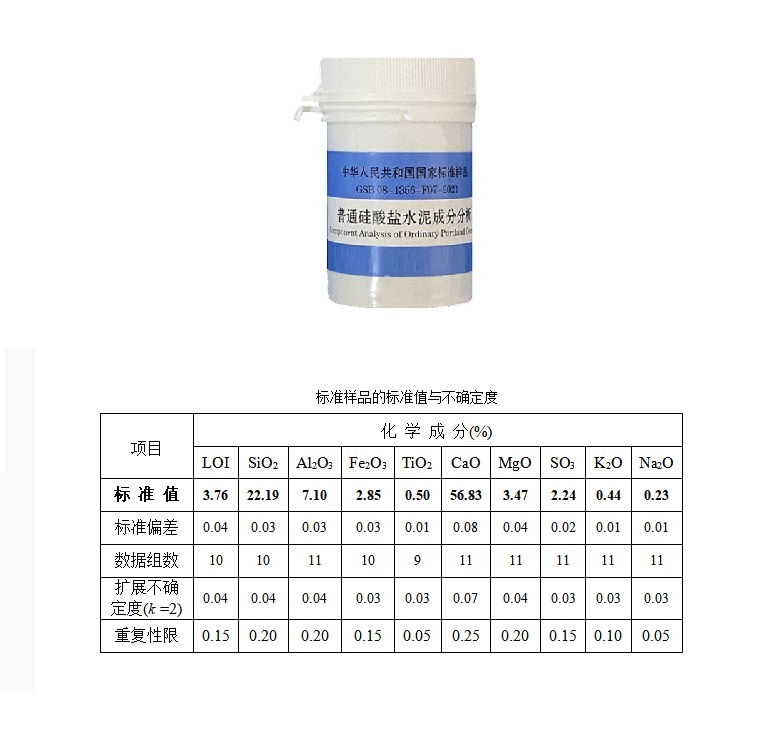 普通硅酸盐水泥成分分析标准样品20gGSB08-1356-F07-2021