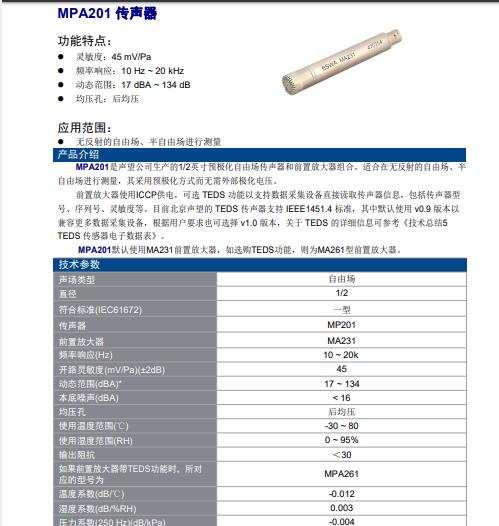 传声器AA777-MPA201