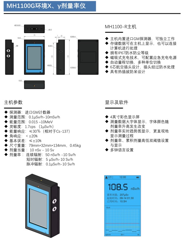 环境X、γ剂量率仪MH1100G