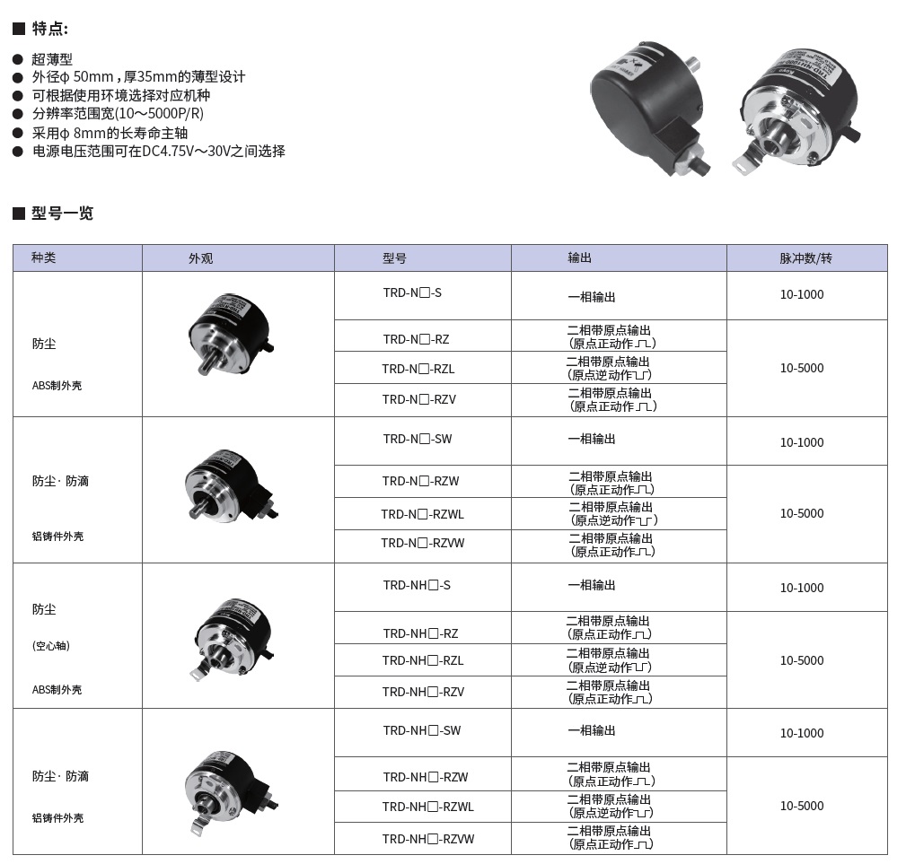 日本光洋KOYO旋转编码器TRD-N1200-RZW