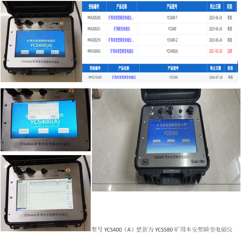 型瞬变电磁仪（原型号YCS400（A）更新为YCS580）（含发射机，深度可达400米）YCS580