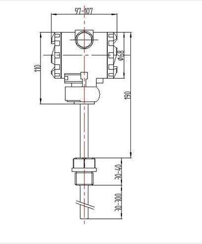 管道压缩空气温湿度检测仪 金属材质 含仪表 中西器材 WL100-WLHT-2S-300