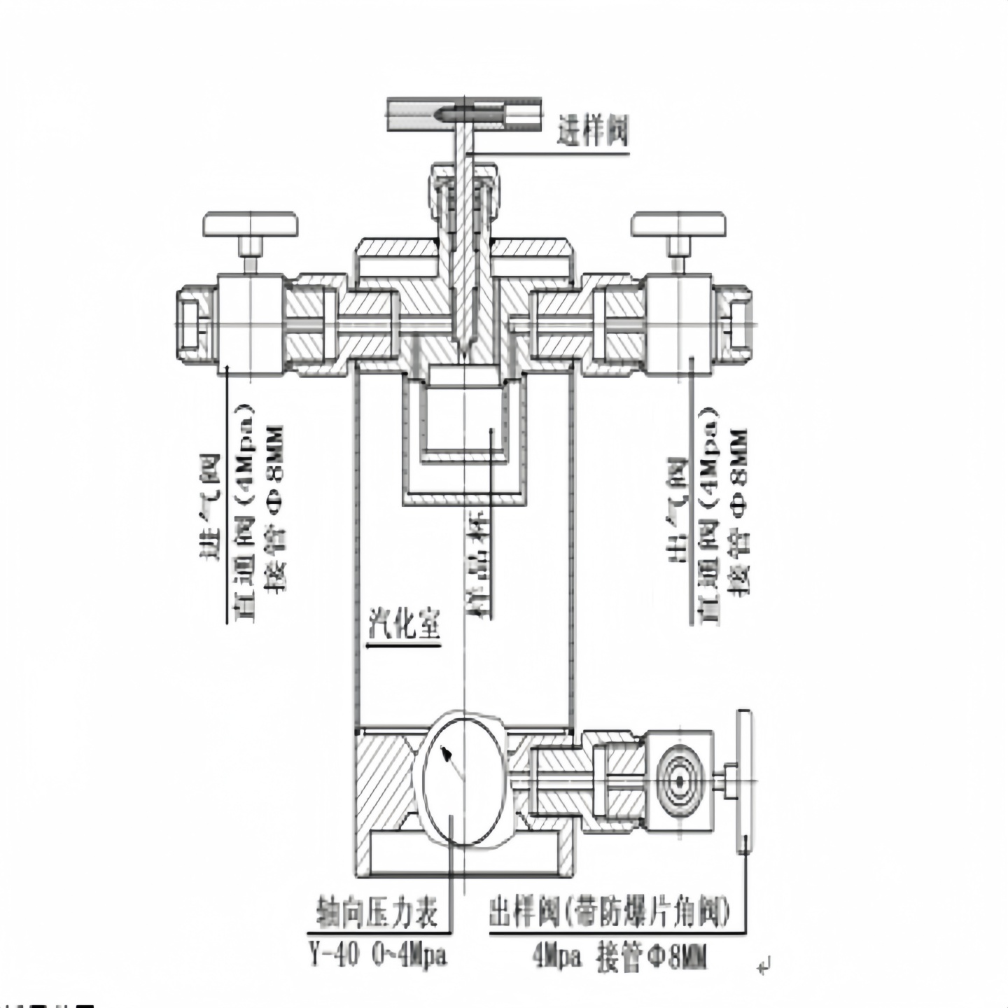 汽化式低温液态气体取样器/液氨气体取样器 WS3-JN3024-1.5L/50mL