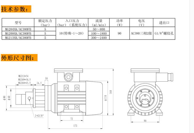 磁力不锈钢齿轮泵ZN422-MG209XK/AC380FB-4/90