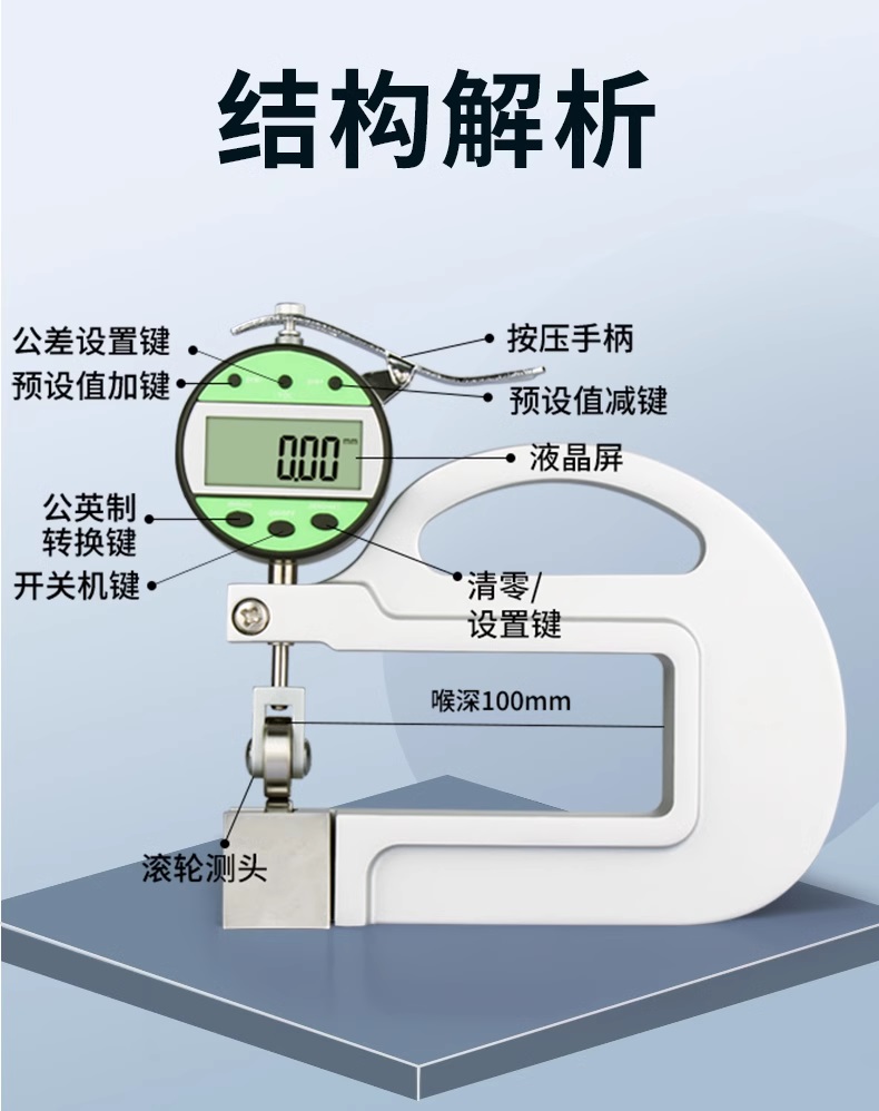 数显光栅连续千分测厚规（大轮）（）M18769