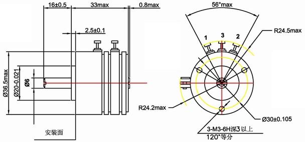 角度传感器（导电塑料电位器）SJ144-WDS36/2K/345d